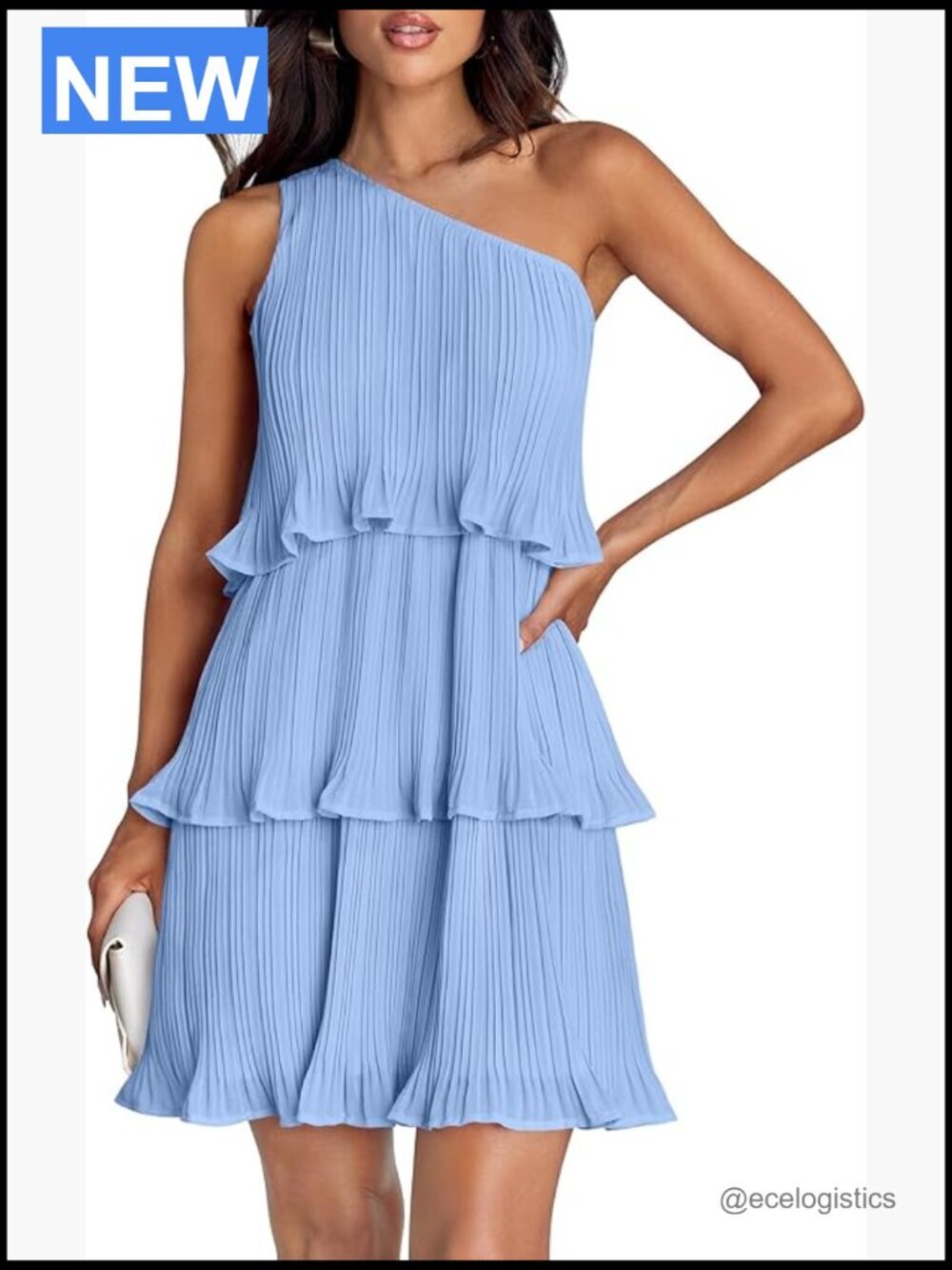 Boho Sleeveless Mini Dress Ruffle Tiered Flowy One Shoulder Summer Dress